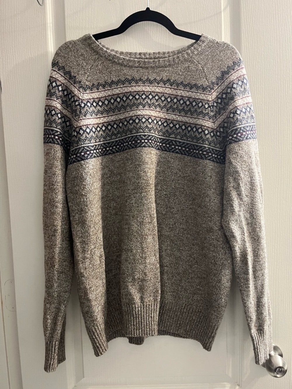 Urban Pipeline Men's Knit Pullover Sweater Gray Geometric Crew XL Long Sleeve